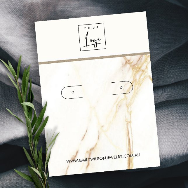 TARJETA DE VISITA MODA ORO CALACATTA MÁRMOL HOOP GANADO (Subido por el creador)