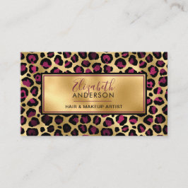 Tarjeta De Visita Moda Oro Leopardo Rosa Moda Moda Moderna