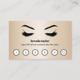 Tarjeta De Visita Moda Oro lujo Browbar Eyelash Personalizado Lealta
