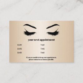 Tarjeta De Visita Moda oro metálico Browbar Eyelash Lujo
