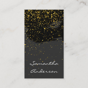 Tarjeta De Visita Moda Oro Polvo Gris Negro Cepillado