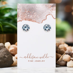 Tarjeta De Visita Moda Pantalla de riego de oro Rosa de Agate de Már