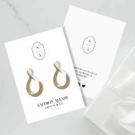 Tarjeta De Visita Moda Pantalla Mínima De Monograma Personalizado Bl