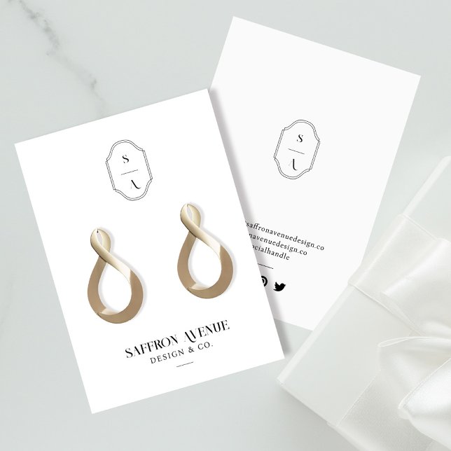 Tarjeta De Visita Moda Pantalla Mínima De Monograma Personalizado Bl (Subido por el creador)
