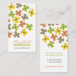 Tarjeta De Visita Moda Pastels Daisies Pop Summer Flowers Whimsical