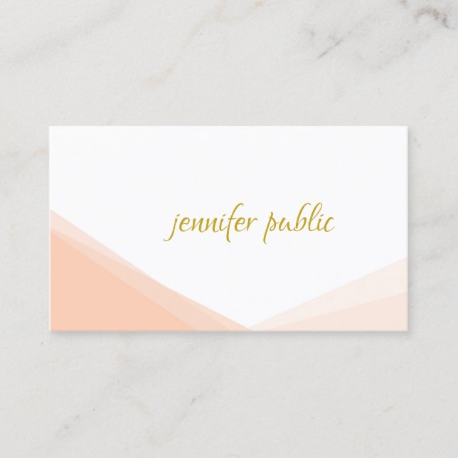 Tarjeta De Visita Moda Plantilla Gold Hand Script Name Professional (Anverso)