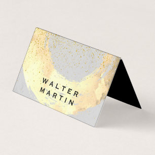 Tarjeta De Visita Moda Polvo de oro cepillado / gris