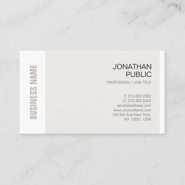 Tarjeta De Visita Moda profesional Diseño Elegante Empresa Lujo (Anverso)