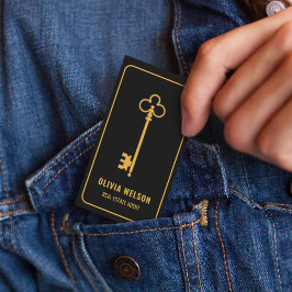 Tarjeta De Visita Moda profesional elegante de oro y bienes raíces n