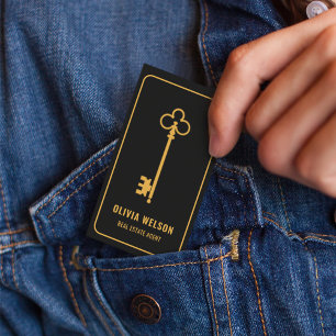 Tarjeta De Visita Moda profesional elegante de oro y bienes raíces n