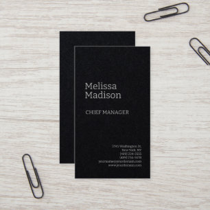 Tarjeta De Visita Moda profesional Minimalista moderna y negra premi