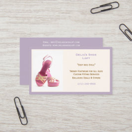 Tarjeta De Visita Moda púrpura de las mujeres zapatos tacones altos 