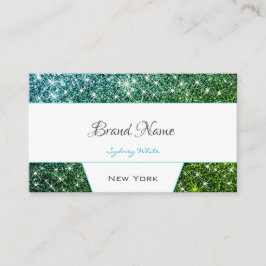 Tarjeta De Visita Moda Purpurina Verde azulada estrena medios social