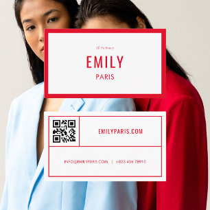 Tarjeta De Visita Moda Red Fashion / Beauty Business Card Código QR