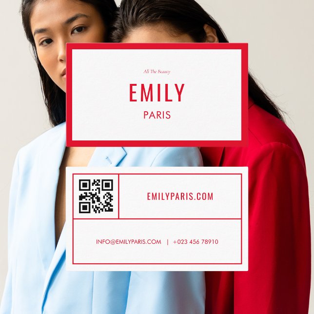 Tarjeta De Visita Moda Red Fashion / Beauty Business Card Código QR (Subido por el creador)