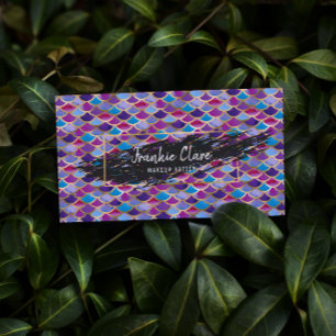 Tarjeta De Visita Moda Resumen Escala De Sirena Con Detalles De Oro