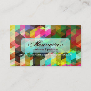 Tarjeta De Visita Moda retra femenina geométrica fina