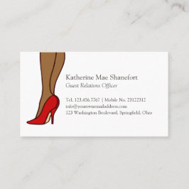 Tarjeta De Visita Moda roja del estilete de los tacones altos