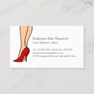 Tarjeta De Visita Moda roja del estilete de los tacones altos