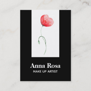 Tarjeta De Visita Moda roja elegante moderna floral femenina de la