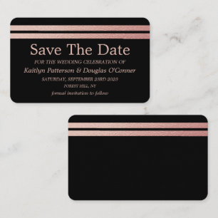 Tarjeta De Visita Moda Rosa Bandas De Relieve metalizado dorado Guar