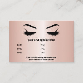 Tarjeta De Visita Moda rosa metálico oro Browbar Eyelash Lujo