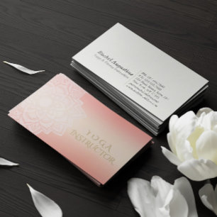 Tarjeta De Visita MODA Rosa Oro Mandala