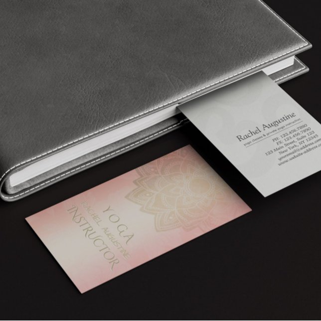 Tarjeta De Visita MODA Rosa Oro Mandala (Subido por el creador)