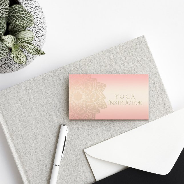 Tarjeta De Visita MODA Rosa Oro Mandala (Subido por el creador)