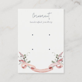 Tarjeta De Visita Moda Rosa Rubor Wildflower Ribbon 2 Stud Earring