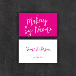 Tarjeta De Visita Moda Rosado caliente + guión moderno de caligrafía
