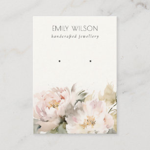 Tarjeta De Visita Moda Rosas Peony Pantalla de riego floral acuarela