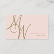 Moda Rubor Pink Gold Monogram Script Iniciales