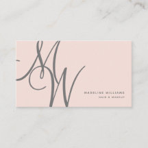 Moda Rubor Pink Modern Monogram Script Iniciales