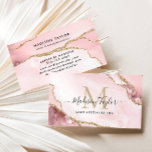 Tarjeta De Visita Moda Rubor Purpurina de oro rosado Marble Agate Mo<br><div class="desc">Moderna Moda elegante Rubor Purpurina de oro rosa Marble Agate Monograma tarjeta de visita</div>