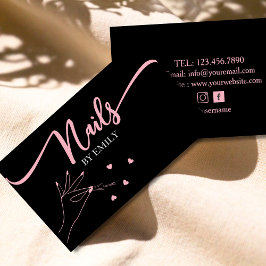 Tarjeta De Visita Moda Salón Nail Manicurista Mano