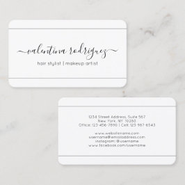 Tarjeta De Visita Moda Script Signature Elegant Moderno negro y blan