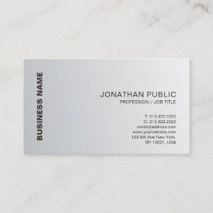 Tarjeta De Visita Moda Silver Sleek Diseño Profesional de Lujo