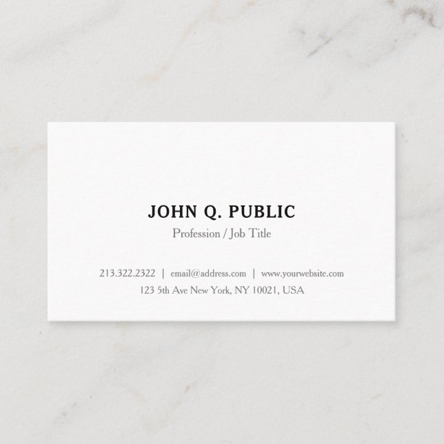 Tarjeta De Visita Moda Simple Moderno y Elegante Plantilla Minimalis (Anverso)