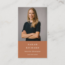 Tarjeta De Visita Moda Simple Naranja Mínimo de Óxido Profesional Fo