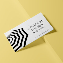 Tarjeta De Visita Moda Striped Beach Umbrella Boutique
