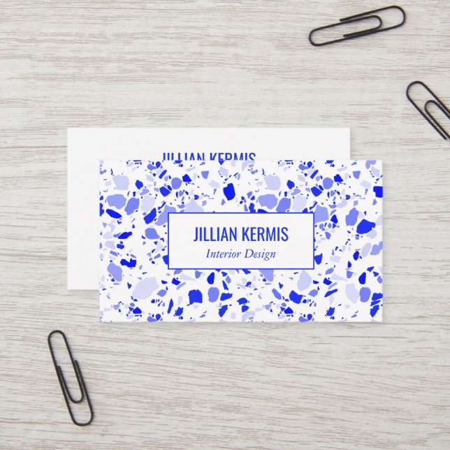 Tarjeta De Visita Moda terrazzo elegante PERSONALIZADO de fabricació (Anverso/Reverso In Situ)