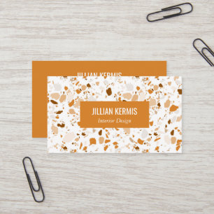 Tarjeta De Visita Moda terrazzo elegante PERSONALIZADO Terracota mar