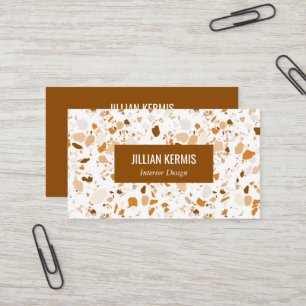 Tarjeta De Visita Moda terrazzo elegante PERSONALIZADO Terracota mar