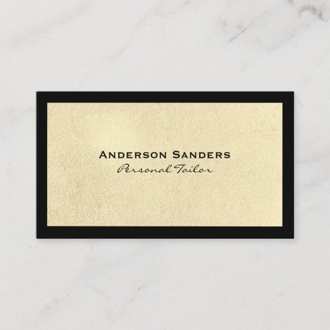 Tarjeta De Visita Moda Textura de oro negro | Simple (Anverso)