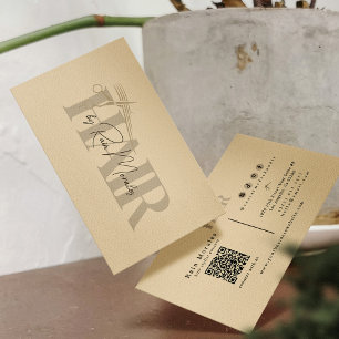 Tarjeta De Visita Moda tijeras pesimistas de tono rubio código QR