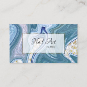 Tarjeta De Visita Moda Verde azulada y Purple Agate Swirls