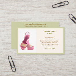 Tarjeta De Visita Moda verde de las mujeres zapatos tacones altos ro