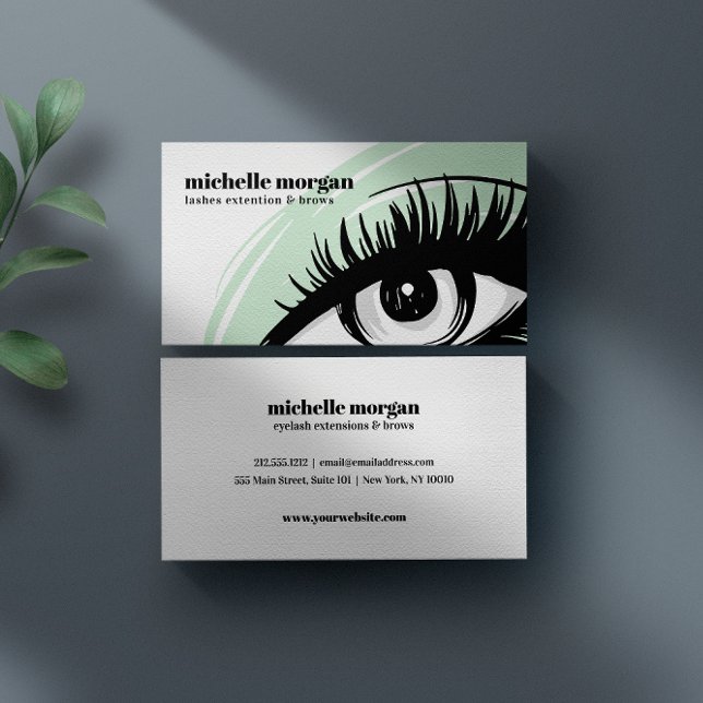 Tarjeta De Visita Moda verde sombra ocular Eyelash Brows profesional (Subido por el creador)
