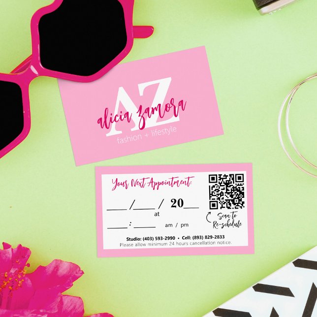 Tarjeta De Visita Moda Viva Magenta Moderna Nombramiento de salón mo (Subido por el creador)